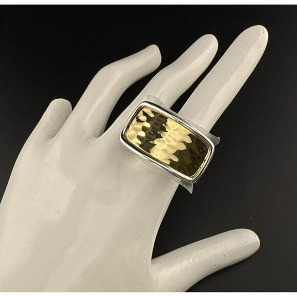 RLM Ring Robert Lee Morris Rectangle Modernist Bronze Bold Pinky Ring size 5 QVC - Picture 9 of 11